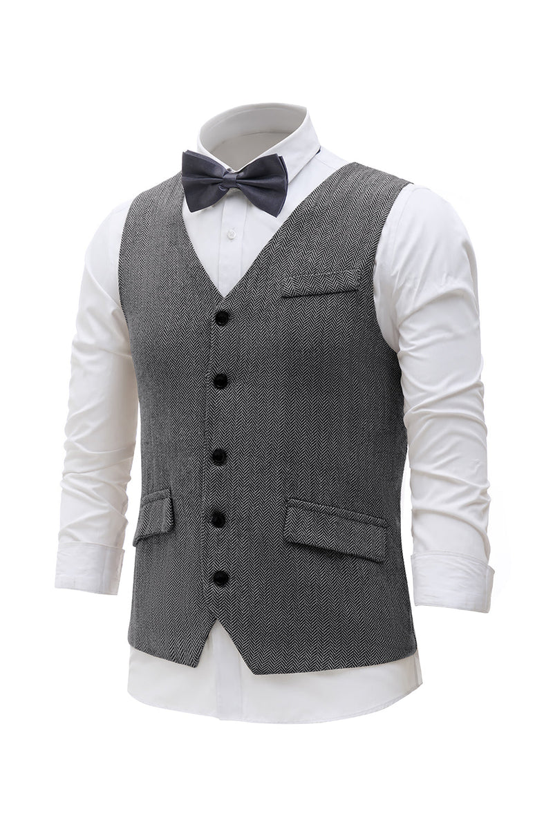 Load image into Gallery viewer, Black Single Breasted Shawl Lapel Men&#39;s Suit Vest