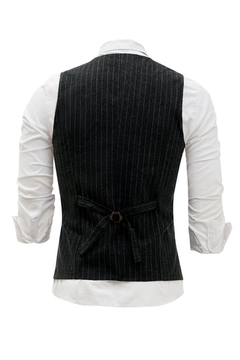 Black Shawl Lapel Men Vest with Shirts Accessories Set
