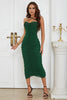 Load image into Gallery viewer, Dark Green Bodycon Cocktail Dress with Ruffles