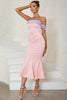 Load image into Gallery viewer, Blush Pink Strapless Mermaid Cocktail Dress