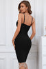 Load image into Gallery viewer, Black Spaghetti Straps Bodycon Cocktail Dress
