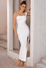 Load image into Gallery viewer, White One Shoulder Bodycon Midi Cocktail Dress With Slit
