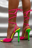 Load image into Gallery viewer, Hot Pink Strappy High Heeled Sandal