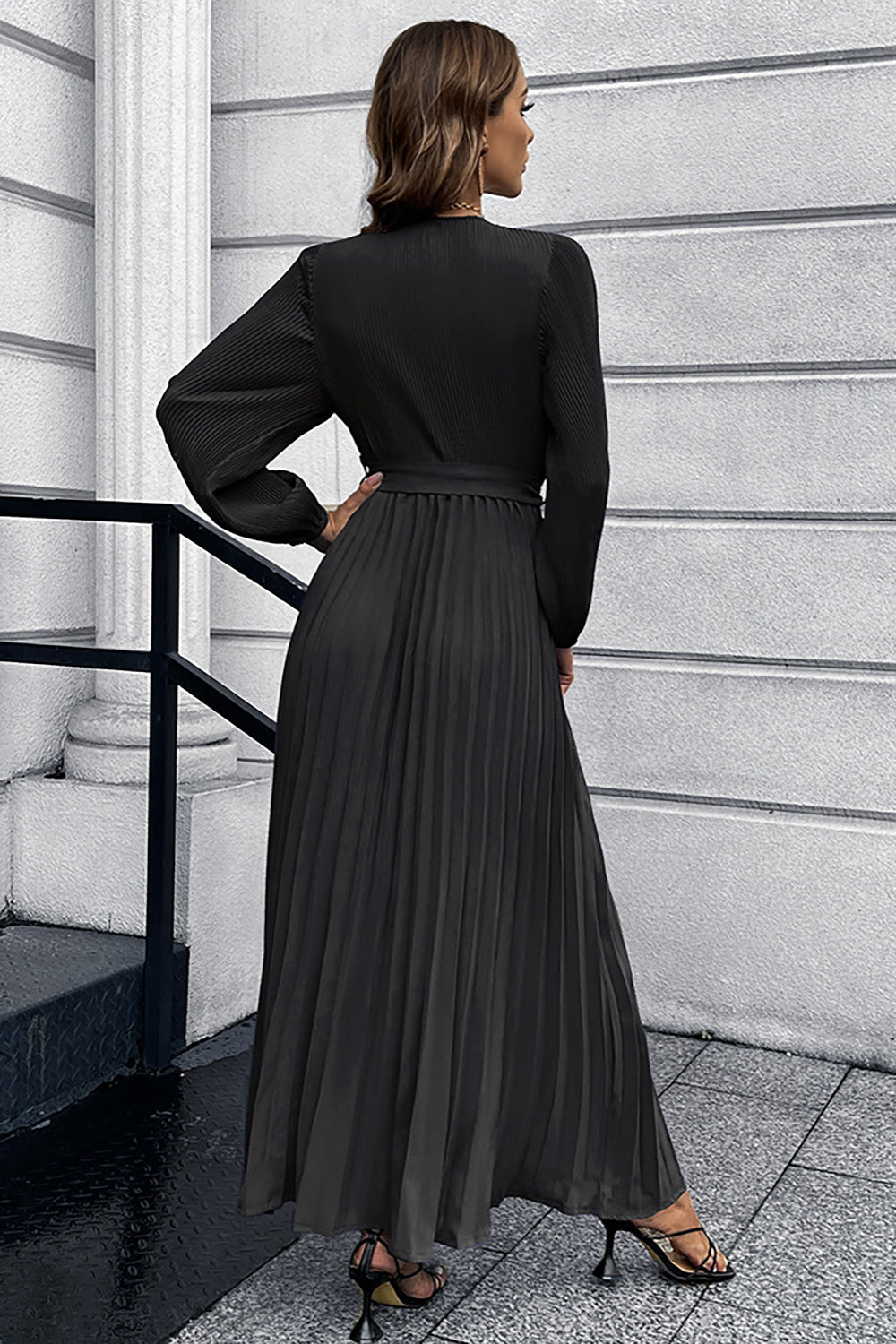 ZAPAKA Women Black Casual Dress with Sash A-Line Long Sleeves Wedidng Guest Dress ZAPAKA UK ZAPAKA Women Black Casual Dress with Sash A-Line Long Sleeves Wedidng Guest Dress ZAPAKA UK