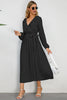 Load image into Gallery viewer, Long Sleeves Black Casual Dress with Ruffles