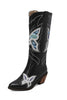 Load image into Gallery viewer, Black Stitched Chunky Heel Cowboy High Boots