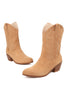 Load image into Gallery viewer, Camel Chunky Heel Mid Calf Boots