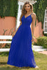Load image into Gallery viewer, A-Line Spaghetti Straps Royal Blue Formal Dress