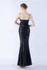 Load image into Gallery viewer, Black Spaghetti Straps Sheath Sequin Formal Dress with Feather