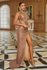 Load image into Gallery viewer, Coffee One Shoulder Sequin Mermaid Formal Dress with High Slit