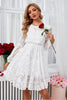 Load image into Gallery viewer, White A-Line Round Neck Casual Dress With Long Sleeves
