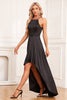 Load image into Gallery viewer, Asymmetrical Black Prom Dress