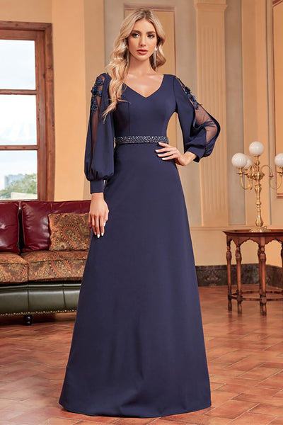 Long navy mother outlet of the bride dress