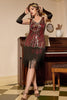 Load image into Gallery viewer, Burgundy V Neck Sleeveless 1920s Dress