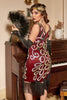 Load image into Gallery viewer, Black Asymmetrical V Neck 1920s Flapper Dress