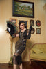 Load image into Gallery viewer, Black Golden 1920 Retro Sequin Dress