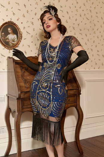 Black Golden 1920 Retro Sequin Dress