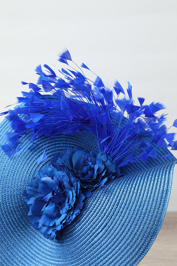 Blue Gatsby Headpiece with Flower