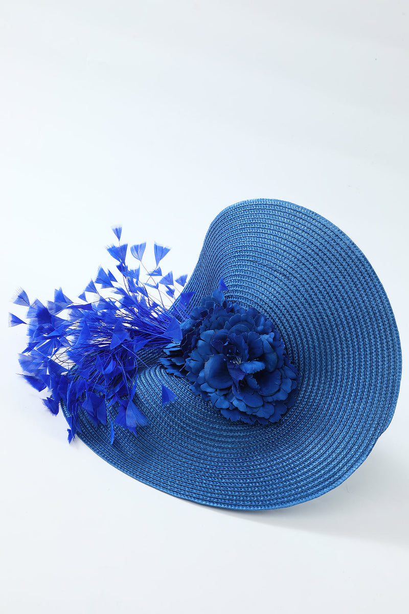 Load image into Gallery viewer, Blue Gatsby Headpiece with Flower