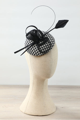 Black White Grid 1920s Party Headpiece