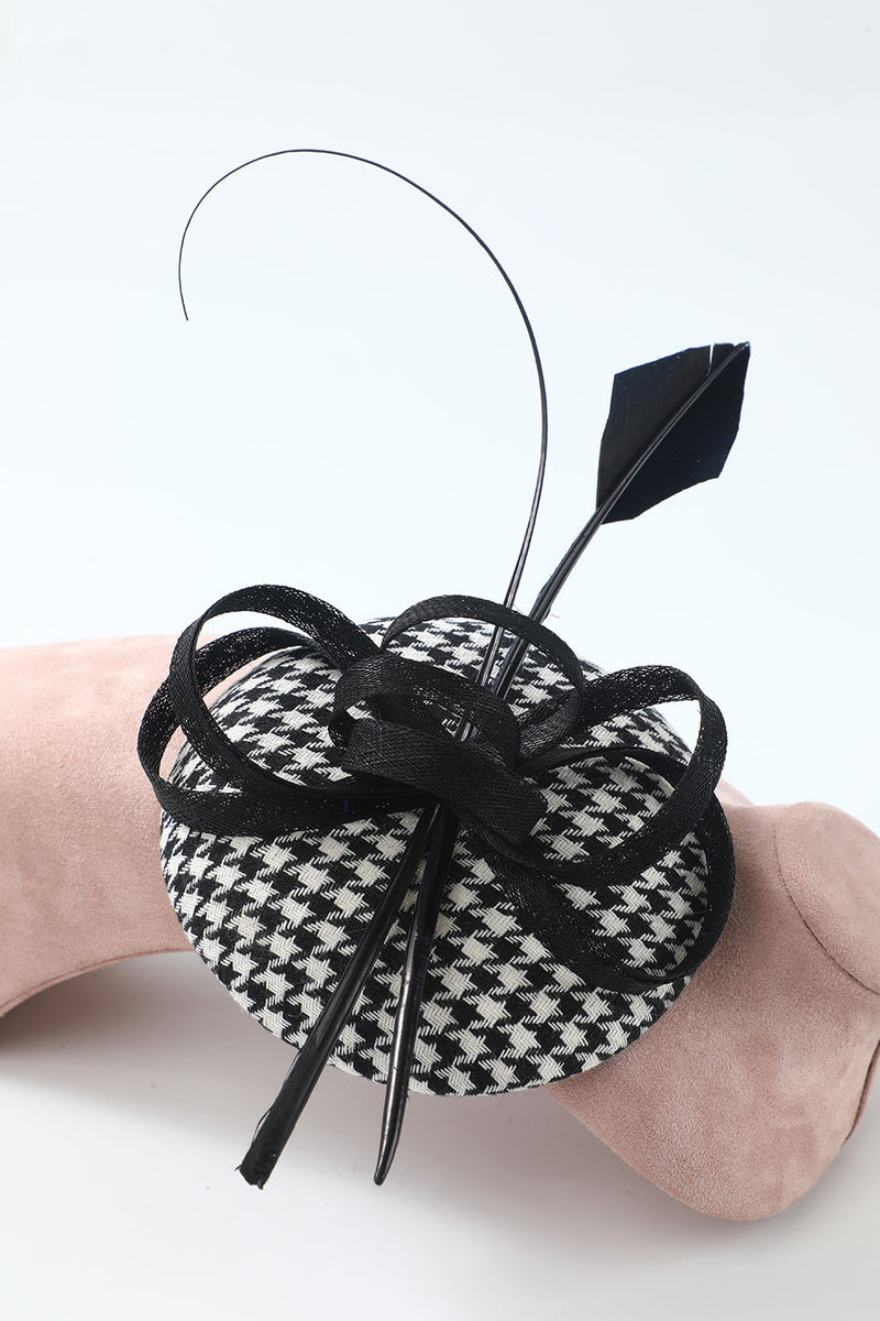 Load image into Gallery viewer, Black White Grid 1920s Party Headpiece