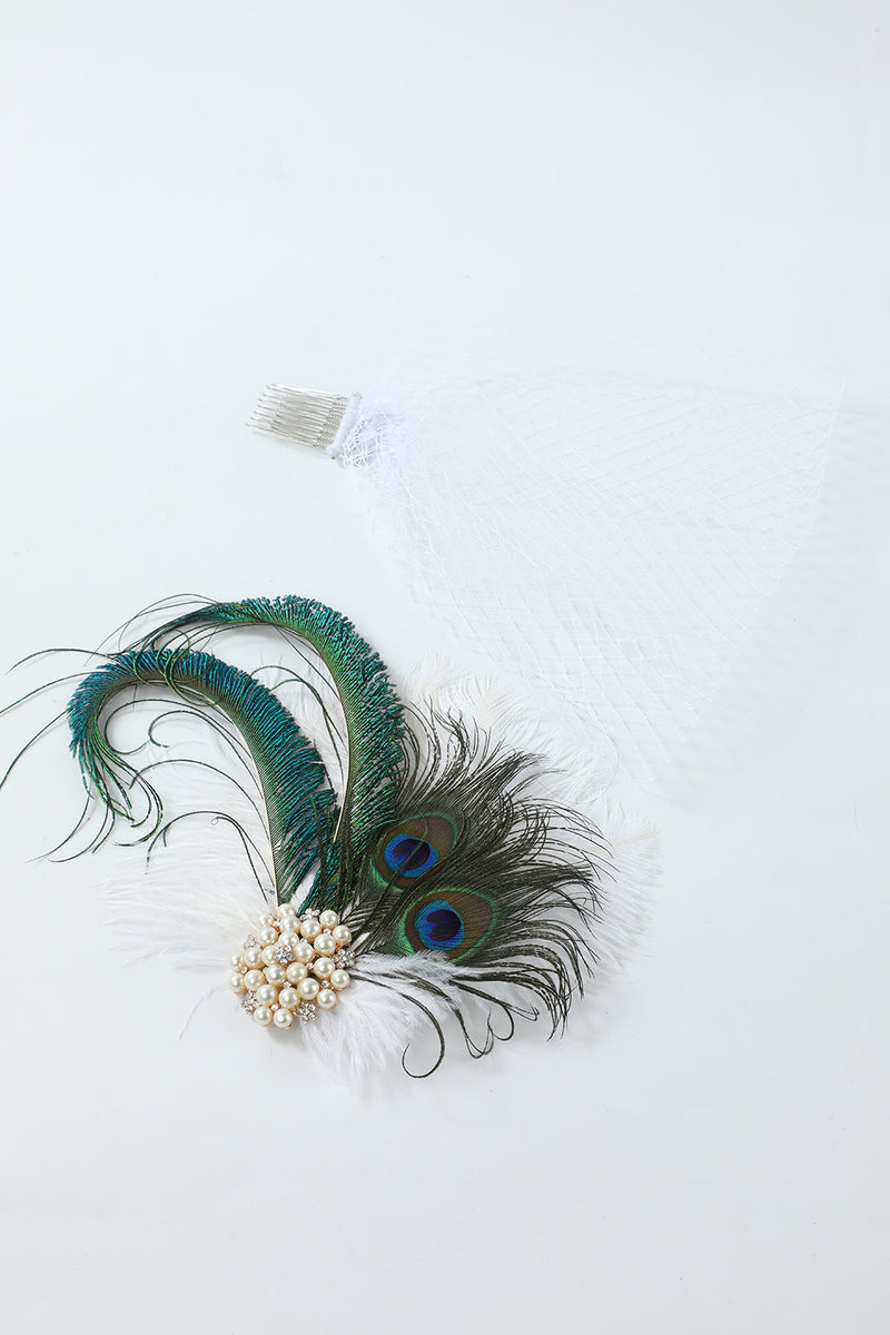 Load image into Gallery viewer, Green Peacock 1920s Party Accessory