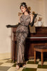 Load image into Gallery viewer, Black Ivory 1920s Forma Party Dress