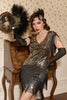 Load image into Gallery viewer, Black Golden 1920s Party Dress with Tassel