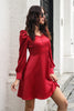 Load image into Gallery viewer, Burgundy Off Shoulder Short Prom Dress