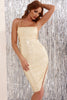 Load image into Gallery viewer, Beige Sequins Backless Cocktail Dress