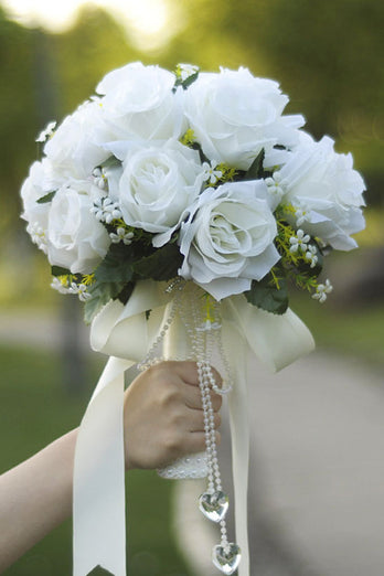 White Rose Bridesmaid Bouquet