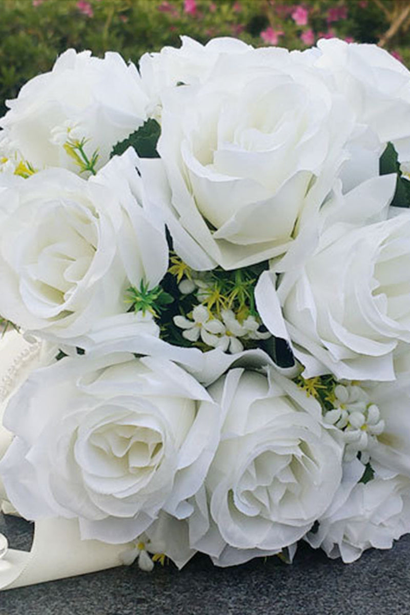Load image into Gallery viewer, White Rose Bridesmaid Bouquet