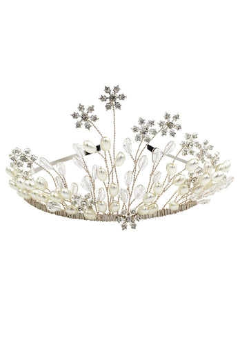 Pearl Snowflake Flower Bridal Crown
