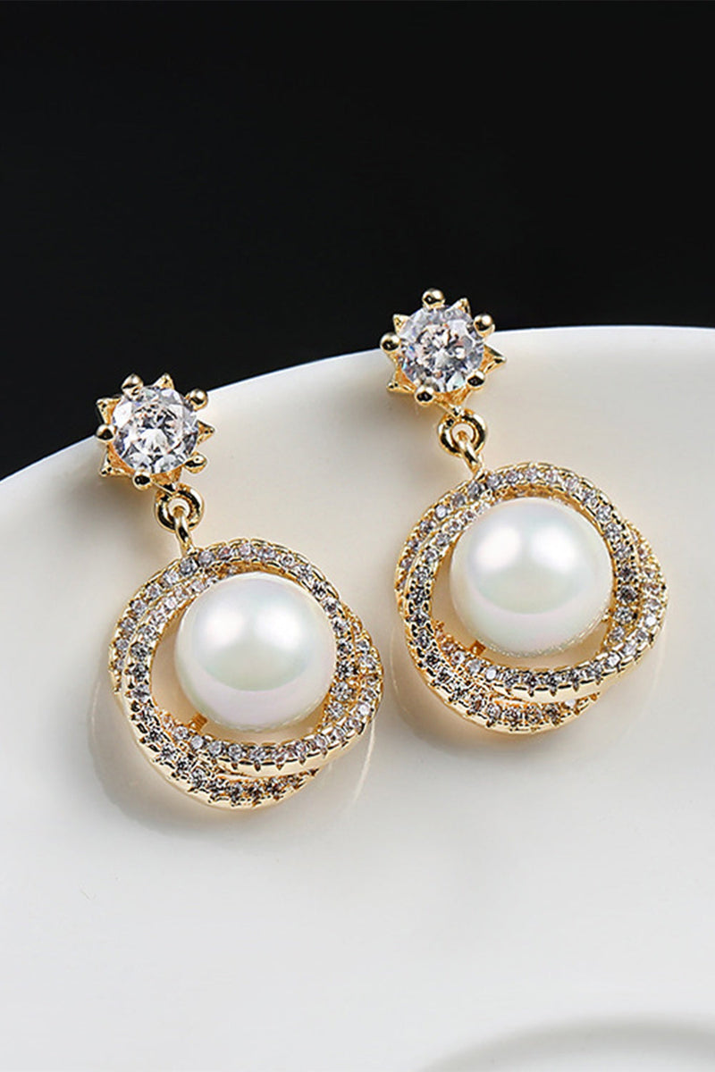 Load image into Gallery viewer, Beading Pearl Earrings