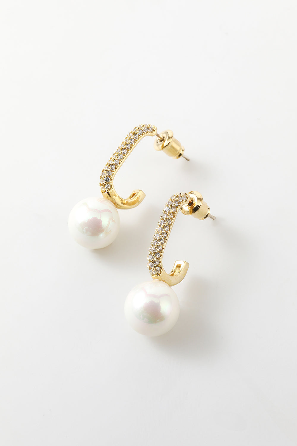 Pearl  Beading Golden Earrings