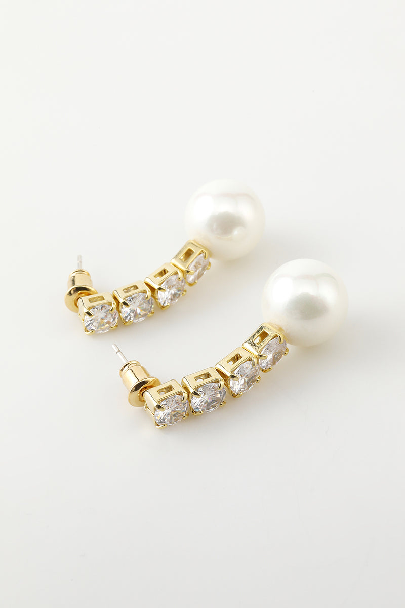 Load image into Gallery viewer, Crystal Pearl Earrings