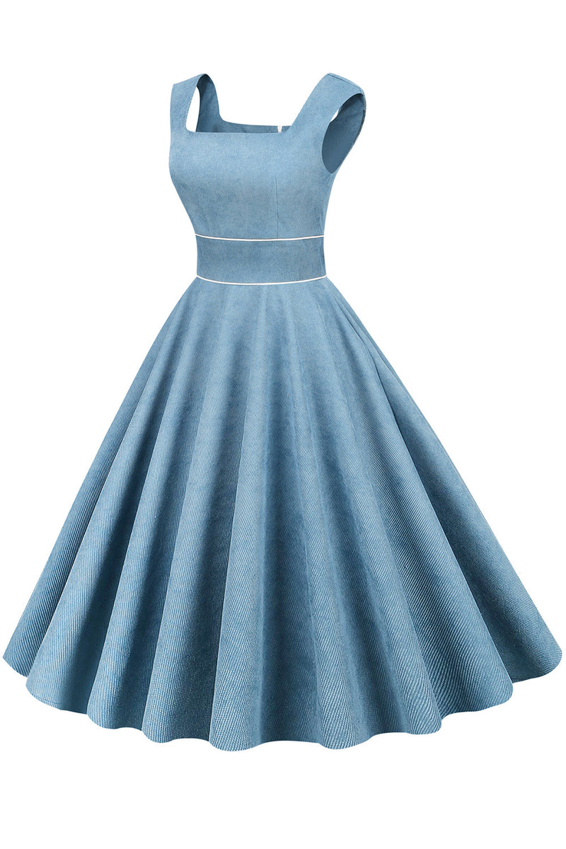 Load image into Gallery viewer, Yellow Square Neck 1950s Dress