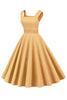 Load image into Gallery viewer, Yellow Square Neck 1950s Dress