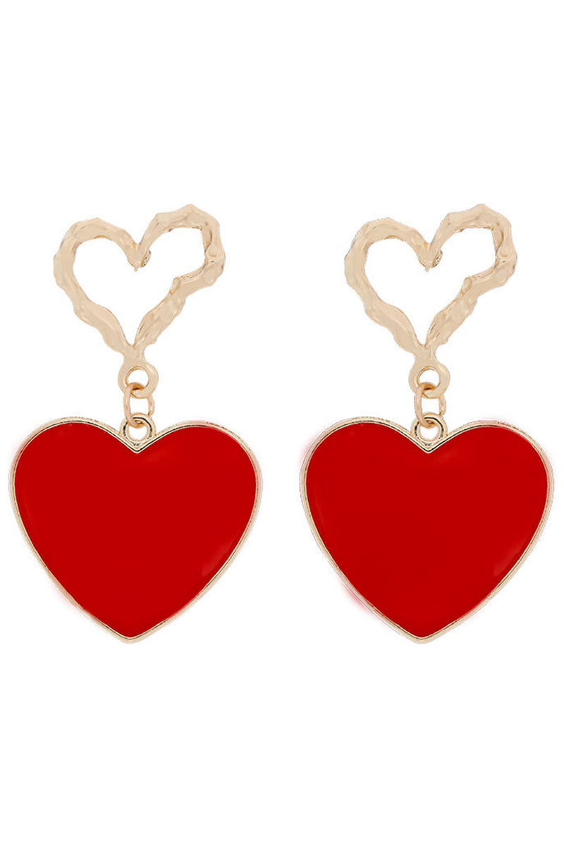 Load image into Gallery viewer, Red Heart Earrings