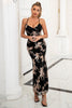 Load image into Gallery viewer, Sheath Spaghetti Straps Black Long Prom Dress with Slit