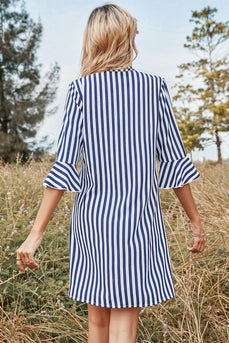 Navy Striped Summer Casual Dress