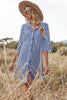 Load image into Gallery viewer, Navy Striped Summer Casual Dress