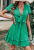 Load image into Gallery viewer, Green Vintage Summer Boho Dress