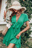 Load image into Gallery viewer, Green Vintage Summer Boho Dress