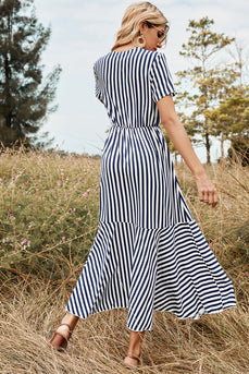 Navy Striped Dress Summer Casual Dress