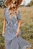 Load image into Gallery viewer, Navy Striped Dress Summer Casual Dress