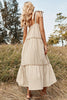 Load image into Gallery viewer, Khaki Spaghetti Straps Summer Boho Dress