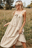 Load image into Gallery viewer, Khaki Spaghetti Straps Summer Boho Dress