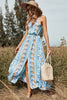 Load image into Gallery viewer, Flower Print Halter Summer Boho Dress