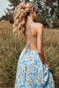 Load image into Gallery viewer, Flower Print Halter Summer Boho Dress